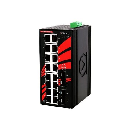 Antaira 20-Port Industrial Gigabit Unmanaged Ethernet Switch, w/16*10/100/1000Tx + 4*100/1000 SFP Slots LNX-2004G-SFP